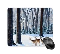 Deers Picture Mouse Pad Square Laptop Mouse Mat Cute Computer Mousepad Keyboard Pad Non-Slip Desk Pads for Gaming Office Work Home 25 * 30cm