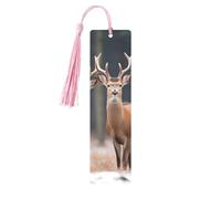 Deers Picture Printed Metal Bookmarks S - Pink Lightweight Aluminium Book Marker for Books, Journals & Gifts, Ideal Book Lovers, Holiday Decor & Crafts