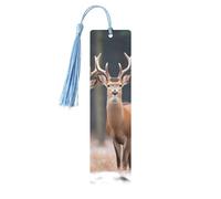 Deers Picture Printed Metal Bookmarks S - Sky Blue Lightweight Aluminium Book Marker for Books, Journals & Gifts, Ideal Book Lovers, Holiday Decor & Crafts
