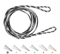 Deerseeker Flemish D97 Bow String Handmade Twist Bowstring 16 Strands 54-70in Fast Flight for Traditional Longbow Recurve Bow Replacement Archery Accessories (Gray+Black, AMO 62"(Actual Length 58"))