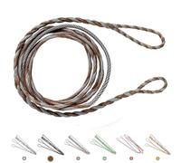 Deerseeker Flemish D97 Bow String Handmade Twist Bowstring 16 Strands 54-70in Fast Flight for Traditional Longbow Recurve Bow Replacement Archery Accessories (Gray+Brown, AMO 70"(Actual Length 66"))