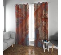 Deertweet Home Burnt Orange Curtains Abstract Aesthetic Blackout Curtains for Bedroom Kitchen Room Divider Curtains H160xB132