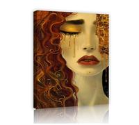 Deertweet Home Crying Woman Canvas Wall Art Abstract Women Portrait Poster Wall Decor Vintage Wall Pictures for Living Room Bedroom Gallery 30x40cm Innerframe
