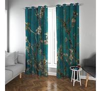 Deertweet Home Floral Window Curtains Famous Painting Prints Almond Blossom Printed Curtain Thermal Insulated Darkening Blackout Grommet Curtain for Bedroom Living Room 2 Panels H229xB117