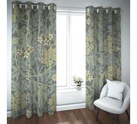 Deertweet Home Green Blackout Curtains William Morris Artwork Window Drapes Floral Botanical Thermal Insulated Curtains for Bedroom Living Room 2 Panels H260xB140