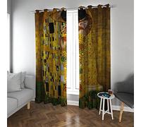 Deertweet Home Klimt Curtains Vintage Retro Romantic Oil Painting Curtains Thermal Insulated Window Drapes Fabric 2 Panels for Office Bedroom H229xB229