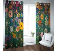 Deertweet Home Multi Size Window Drapes Vintage Floral Blackout Curtains for Living Room Bedroom Hotel Thermal Insulated & Room Darkening Curtains 2 Panels H240xB135