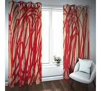Deertweet Home Red Curtains Modern Abstract Watercolor Window Curtains Room Darkening Extra Long Curtains Drapes 2 Panels for Living Room Bedroom H229xB168