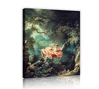 Deertweet Home The Swing Painting Prints Jean Honore Fragonard Giclee Artworks Canvas Prints Wall Art for Living Room Decoration Gallery Wrapped 100x75cm Innerframe