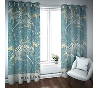 Deertweet Home Vintage Window Curtain Morris Green Leaves Modern Classic Curtains Room Darkening Curtains 2 Panels for Bedroom Living Room H280xB140