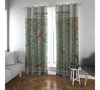 Deertweet Home William Morris Floral Birds Printed Blackout Curtains Modern Design Summer Window Treatment Curtain Set 2 Panels Room Darkening Curtains H229xB229