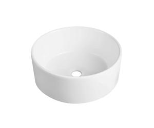 DeerValley Countertop Basin Sink, Circular Vessel Sink Ceramic Wash Basin, Round Art Deco Sinks for Bathroom Cloakroom Toilet - 41 x 41 x 15cm