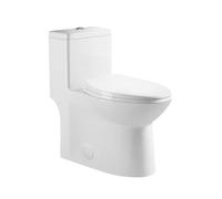 DeerValley DV-1F52508 Symmetry One Piece Toilet, Double Flush 1.1/1.6 GPF Standard Elongated Toilet for Bathroom, Toilets with Comfortable Seat Height (Seat Included) (White)