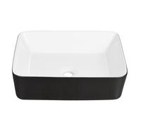 DeerValley Rectangular Bathroom Sink Black Exterior, White Interior Countertop Basin 475mm*375mm, Bathroom Sink, Hand Wash Basin