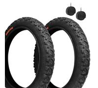 Deestone 2 Tyres 20 x 1.90 cm (47-406) + 2 Chambers | Black Tyres for Mountain Bikes
