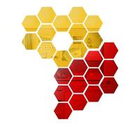 DEETREK 24 Pack Hexagonal Acrylic Mirror Tile Self Adhesive, Home Splicing Full Body Mirrors, DIY Mirror Tile, Mirrors Pasted on the Wall, Walls Sticker For DIY Home Bedroom Wall, Living Room