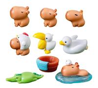 DEETREK SHIjodueo 10PCS Capybara Figures Mini Capybara Figures Cake Toppers Capybara Action Figure Toys Mini Animals Figures Set Birthday Gift for Desk Aquarium Dollhouse Car Decoration