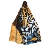 DEETTY Cute Baby Jaguar 1 Print Halloween Hooded Cloak Cosplay Carnivals | 190cm Capes Stage Performances Masquerade Themed Ball Unisex Christmas