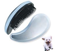 DEEUCHIS Small Dog Brush, Soft Pet Grooming Brush for Shih Tzus, Yorkies, Maltipoos, Maltese, Puppy Massaging Hair Brush, Cat Brush, for Small Animals Rabbits of All Hair Types (Gradient blue)