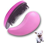 DEEUCHIS Small Dog Brush, Soft Pet Grooming Brush for Shih Tzus, Yorkies, Maltipoos, Maltese, Puppy Massaging Hair Brush, Cat Brush, for Small Animals Rabbits of All Hair Types (Pink)