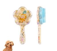 DEEUCHIS Soft Dog Brush for Small Dogs | Gentle Puppy Brush for Yorkies, Shih Tzus, Maltipoos & Maltese | Pet Hair Removal Brush with Soft Bristles | Dog Brush for Shedding (Blue Pineapple）