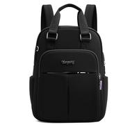 DEEVORCA Elegant Women Backpack Lightweight Multi Compartment Ladies Rucksack Equipped with USB Charging Port Durable, Suitable for Commuting, Traveling Daily Use Waterproof Nylon Midnight Black