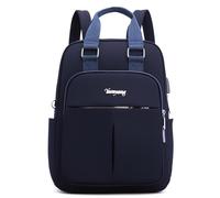 DEEVORCA Elegant Women Backpack Lightweight Multi Compartment Ladies Rucksack Equipped with USB Charging Port Durable, Suitable for Commuting, Traveling Daily Use Waterproof Nylon Navy Blue