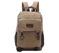 DEEVORCA Fashion Canvas Backpack Men Rucksack for 10.9 inch iPad Multiple Pockets Shoulder Bag Convertible Chest Bag Casual Work Travel Daily Camping Holiday Vintage Knapsack Mens Daypack Khaki