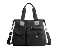 DEEVORCA Fashion Casual Women's Shoulder Bag Lightweight Travel Messenger Bag Multi Pocket Women Crossbody Bag Work Shopping Dating Multifunctional Large Nylon Handbag Black