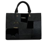 DEEVORCA Fashion Color Block Women Handbags Elegant Vintage Shoulder Bags Ladies Work Party Travel Business Pu Leather Waterproof Top Handle Handbags Large Crossbody Bag Black A
