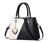 DEEVORCA Fashion Women Top-Handle Handbags Elegant Shoulder Bag Casual PU Leather Crossbody Bag Dating Work Party Travel Business Messenger Bags Love Pendant Tote Bag Black A