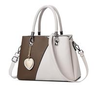 DEEVORCA Fashion Women Top-Handle Handbags Elegant Shoulder Bag Casual PU Leather Crossbody Bag Dating Work Party Travel Business Messenger Bags Love Pendant Tote Bag White B