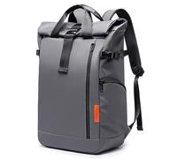 DEEVORCA Men Backpack Roll Top Rucksack Expandable 30L-35L Backpack Business Travel Laptop Bag 15.6 Inch Business Trip Large Rucksack Carry Bag School Daypack Waterproof Oxford Cloth Meteorite Grey
