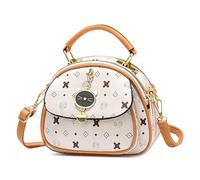 DEEVORCA Women Fashion Shoulder Bags Vintage Casual Print Crossbody Bag Dating Work Party Travel PU Leather Women's Shoulder Messenger Multi Pockets Handbags Cute Pendant White C