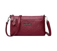 DEEVORCA Women's Red Metallic Print Crossbody Satchel Handbag, Size 23 x 5 x 14 cm, Waterproof PU