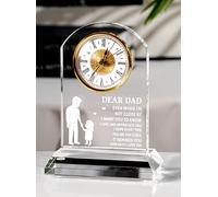 DEEWISH Clock Gifts for Dad from Daughter Son, Birthday Gifts for Dad Who Wants Nothing, Ideas, Unique, Elegant Clock with Gift Box & Card (Battery Not Included)