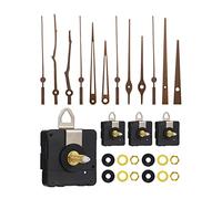 DEEWISH Walnut Clock Hands Set, 4 Pack 32 mm Long-Shaft Quartz Movement, Silent Sweep Non-Ticking DIY Mechanism for 12-14 inch Dials, Battery Powered Repair Kit