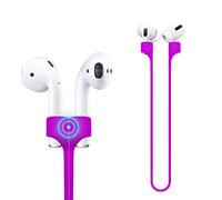 Deexeen Compatible for Magnetic Anti-lost Strap AirPods 1 2 Pro Accessory - Colorful Soft Sport String Tether Lanyard, Running Silicone Wire Cable Connector, Silica Gel Neck Rope Cord - Purple