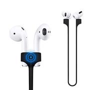 Deexeen Compatible for Magnetic Anti-lost Strap AirPods 1 2 Pro Accessory - Colorful Soft Sport String Tether Lanyard, Running Silicone Wire Cable Connector, Silica Gel Neck Rope Cord - Black
