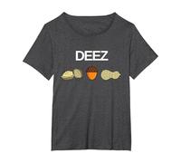Deez Nuts Funny Nut T-Shirt T-Shirt, Women's Plus, Dark Heather Grey, 6X