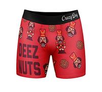 Deez Nuts Mens Boxers Funny Christmas Nutcracker Hilarious Graphic Underwear, Red, Medium