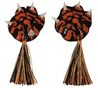 Deezee DP1040 Tigress Nipple Tassels, Orange/Black, One Size