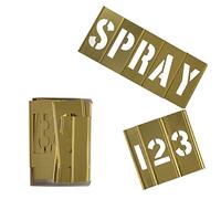 Deezio 4 Inch Brass Interlocking Stencil Set of Numbers and Letters Kit - 46 Piece Set