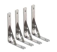 Deezio Heavy Duty Stainless Steel Brackets Floating Shelves Shelf Bracket Corner Brace Support Wall Hanging, Pack of 4(200x140x4mm)