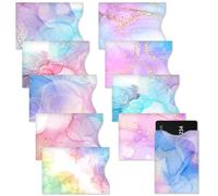 DEEZOMO 10 PCS RFID Blocking Sleeves Credit Card Protector, Anti-Theft Credit Card Holder for Women Men, Easy to Recognize Travel Case (Marble Style), Marble Style, Marble Style