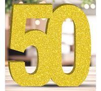 DEEZOMO 7.8 IN Glitter Birthday Table Decoration Gold Number Decoration Freestanding Party Centrepiece Sparkly Gold Number Ornament for Birthday Celebrations Reusable Beautiful Ornaments-50