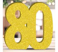 DEEZOMO 7.8 IN Glitter Birthday Table Decoration Gold Number Decoration Freestanding Party Centrepiece Sparkly Gold Number Ornament for Birthday Celebrations Reusable Beautiful Ornaments-80