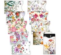 DEEZOMO RFID Blocking Sleeves (10 RFID Blocking Sleeves, 10 Unique Designs) Identity Theft Protection Travel Case Set - Vintage Floral
