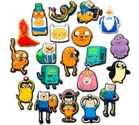 Deezyrooler 20Pcs Time Charms for Boys Girls Kids, Cartoon Shoe Charms for Clogs Sandals Decoration, Non-Precious Metal, No Gemstone, black