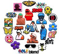 Deezyrooler 25Pcs Tyler The Creator Croc Charms for Teen Adults, Igor Singer Shoe Charms for Croc Clogs Sandals Decoration, Non-Precious Metal, No Gemstone green